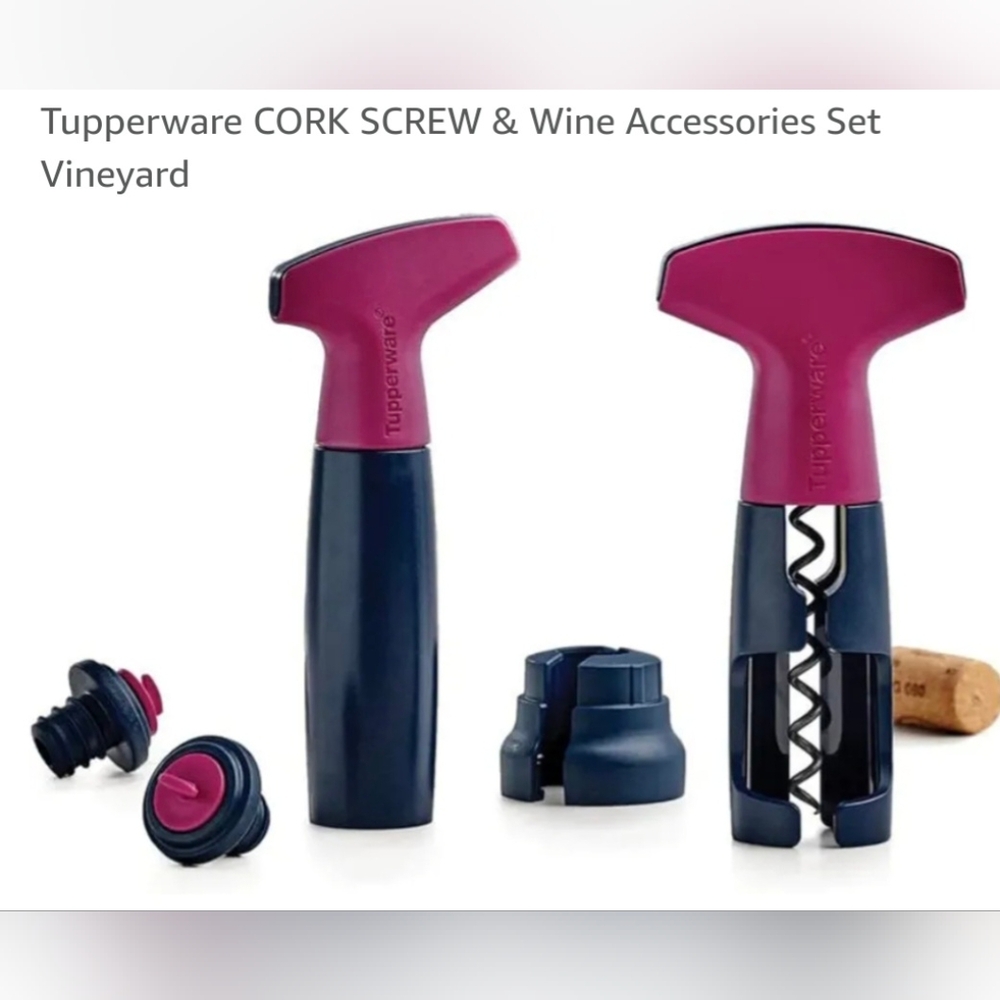 Tupperware Wine Set - Black and Pink NwT